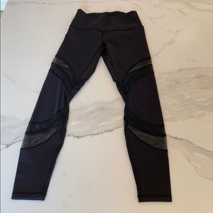 Lululemon Black High Waisted Legging Fishnet Mesh